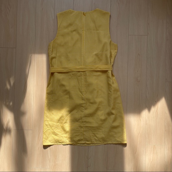 Ann Taylor Yellow and White Print Belted Dress Size 10 - Picture 5 of 6